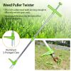 Stand-Up Weed Puller Twister – 3-Claw Aluminum Root Removal Tool with Foot Pedal, 38.98 in Handle