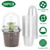 30-Pack Plant Nursery Pots with Clear Domes – PET Seed Starting Containers with Drainage Holes