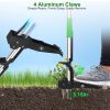 38.97 in Aluminum Stand-Up Weed Puller – 4-Claw Manual Root Remover for Lawn, Yard, and Garden