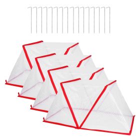 4-Pack Garden Row Accelerator Plant Covers – PVC Mesh Net Cages for Frost and Pest Protection, 31.50 × 13.78 × 13.39 in