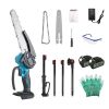 2-in-1 8 in Cordless Electric Pole Saw and Mini Chainsaw – Adjustable Length with 4 Extension Poles and 2 × 21V 3.0Ah Batteries