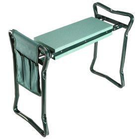 Foldable Garden Kneeler Seat with Cushion and Tool Pouch – Portable Gardener Bench and Stool