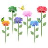 6-Pack Metal Bee Watering Stations – Anti-Drowning Bee and Butterfly Feeders with Flower Stakes for Garden Décor