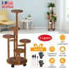 5-Tier Wooden Plant Stand with Wheels – Pine Plant Pot Display Rack for Indoor/Outdoor Décor