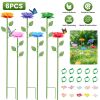 6-Pack Metal Bee Watering Stations – Anti-Drowning Bee and Butterfly Feeders with Flower Stakes for Garden Décor