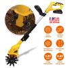 Cordless Electric Garden Tiller Cultivator – 20V Rechargeable, 3.93 in Width, 6.69 in Depth, up to 250 RPM