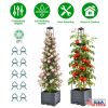 2-Pack Raised Garden Bed Boxes with Adjustable Trellis – Self-Watering Tomato Planters, 56 in, Grey