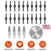 25-Piece Trimmer Blade Replacement Set – Alloy, Stainless Steel, and Plastic Blades for Cordless Weed Trimmer