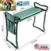Foldable Garden Kneeler Seat with Cushion and Tool Pouch – Portable Gardener Bench and Stool