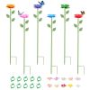 6-Pack Metal Bee Watering Stations – Anti-Drowning Bee and Butterfly Feeders with Flower Stakes for Garden Décor