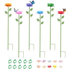 6-Pack Metal Bee Watering Stations – Anti-Drowning Bee and Butterfly Feeders with Flower Stakes for Garden Décor