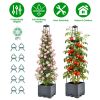 2-Pack Raised Garden Bed Boxes with Adjustable Trellis – Self-Watering Tomato Planters, 56 in, Grey