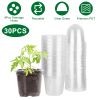 30-Pack Plant Nursery Pots with Clear Domes – PET Seed Starting Containers with Drainage Holes