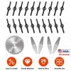 25-Piece Trimmer Blade Replacement Set – Alloy, Stainless Steel, and Plastic Blades for Cordless Weed Trimmer