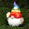 Garden Rainbow Gnome Resin Statue – Faceless Mini Decor