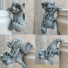 4pcs Planter Pot Hanger Mini Dragon Resin Statues