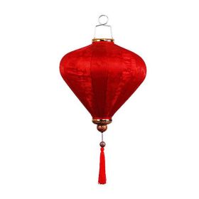 14" Red Diamond Cloth Lantern – Chinese-Style Hanging Décor