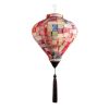 12" Color-Grid Chinese Cloth Lantern – Traditional Hanging Lampshade