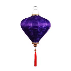 14" Purple Diamond Cloth Lantern – Hanging Party Accent