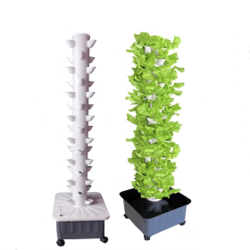 15-Layer DIY Vertical Hydroponic Tower – 45 Plant Sites with Pump