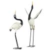 Set of 2 Heron Garden Sculptures – 35.5" & 40.5", White & Black
