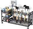Rolling Garden Tool Organizer Rack with Storage Hooks – Metal, Black