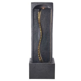 38.6" VEVOR Outdoor Water Fountain – 1‑Tier Vertical Rock Base with LED
