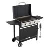 3‑Burner Propane Flat Top Griddle Grill with Cart, Lid & 33,000 BTU
