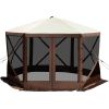 Gazebo Screen Tent, 6‑Sided Pop‑Up Camping Canopy with Mesh Windows & Carry Bag – 12 x 12 ft