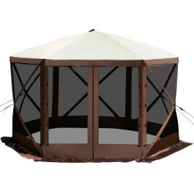 Gazebo Screen Tent, 6‑Sided Pop‑Up Camping Canopy with Mesh Windows & Carry Bag – 12 x 12 ft