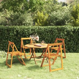 Set of 4 Natural Acacia Wood Garden Chairs