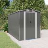 Garden Shed – Light Gray Galvanized Steel 75.6" x 140.6" x 87.8"
