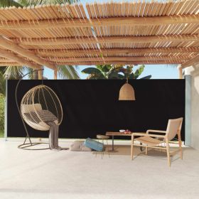 Patio Retractable Side Awning 70.9"x236.2" Black