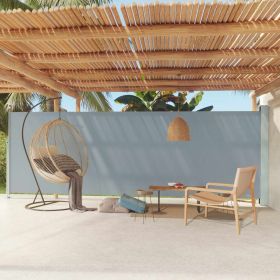 Patio Retractable Side Awning 70.9"x236.2" Gray