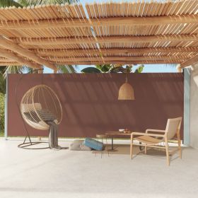 Patio Retractable Side Awning 78.7"x236.2" Brown