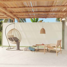 Patio Retractable Side Awning 86.6"x236.2" Cream