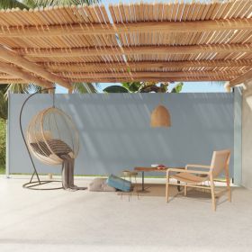 Patio Retractable Side Awning 78.7"x236.2" Gray