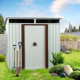 6 ft x 5 ft Outdoor Metal Storage Shed – White