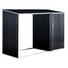 Firewood Storage Shed – Outdoor Firewood Rack & Log Holder, Anthracite Galvanized Steel