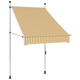Manual Retractable Awning 39.4" Orange and White Stripes