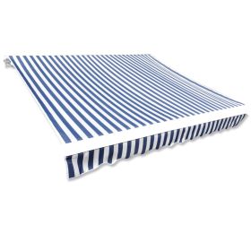 Awning Top Sunshade Canvas Blue & White 196.9"x118.1"