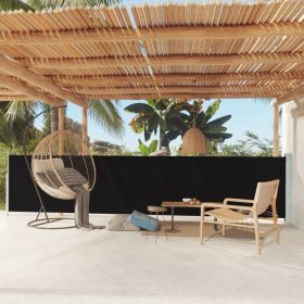 Patio Retractable Side Awning 46.1"x236.2" Black