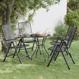Set of 4 Anthracite Folding Garden Chairs