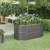Garden Raised Bed – Galvanized Steel, Gray 59.8" x 31.5" x 26.8", Oval