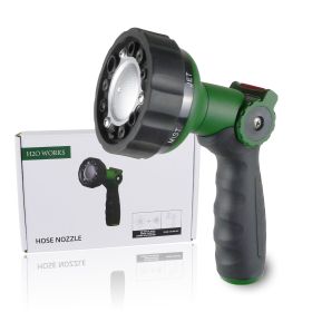 H2O WORKS Garden Hose Nozzle – Thumb Control Heavy Duty Metal High‑Pressure Sprayer