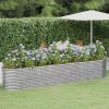 Large Oval Garden Raised Bed – Silver Powder‑Coated Steel
