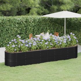 Large Oval Garden Raised Bed – Anthracite Powder‑Coated Steel