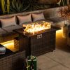 44" Outdoor Propane Gas Fire Pit Table with Ceramic Tile Tabletop