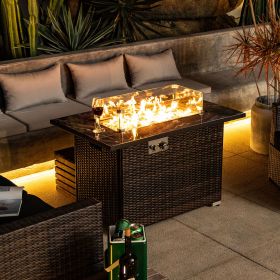 44" Outdoor Propane Gas Fire Pit Table with Ceramic Tile Tabletop