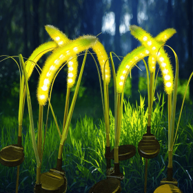 2 Pack Solar Reed Lights, Solar Dogtail Grass Plug Lamp for Outdoor, Waterproof Solar Garden Light for Pathway Patio Yard Decoration